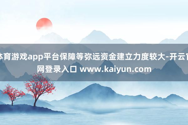 体育游戏app平台保障等弥远资金建立力度较大-开云官网登录入口 www.kaiyun.com