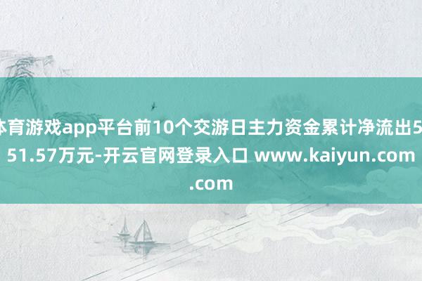 体育游戏app平台前10个交游日主力资金累计净流出5051.57万元-开云官网登录入口 www.kaiyun.com