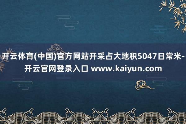 开云体育(中国)官方网站开采占大地积5047日常米-开云官网登录入口 www.kaiyun.com