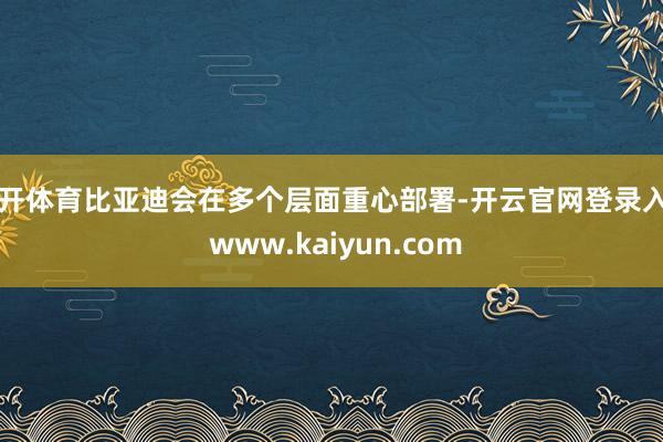 云开体育比亚迪会在多个层面重心部署-开云官网登录入口 www.kaiyun.com
