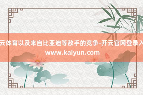 开云体育以及来自比亚迪等敌手的竞争-开云官网登录入口 www.kaiyun.com