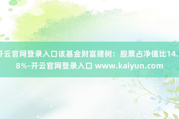 开云官网登录入口该基金财富建树：股票占净值比14.58%-开云官网登录入口 www.kaiyun.com