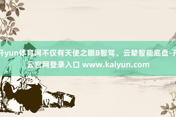 开yun体育网不仅有天使之眼B智驾、云辇智能底盘-开云官网登录入口 www.kaiyun.com